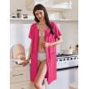 imageEkouaer Womens Zipper Robe Short Sleeves Swiss Dots Housecoat Zip Up Bathrobe Soft Nightgown with Pockets S3XLRose