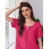 imageEkouaer Womens Zipper Robe Short Sleeves Swiss Dots Housecoat Zip Up Bathrobe Soft Nightgown with Pockets S3XLRose