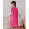 imageEkouaer Womens Zipper Robe Short Sleeves Swiss Dots Housecoat Zip Up Bathrobe Soft Nightgown with Pockets S3XLRose