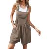 imageEkouaer Womens Rompers Summer Casual Short Overalls Sleeveless Adjustable Strap Jumpsuits with Pockets Beach Vacation ClothesBrown1
