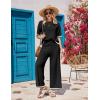 imageEkouaer Lounge Set for Women Travel Outfits 2 Piece Sets Short Sleeve Sweater Top Wide Leg Long Pants LoungewearBlack