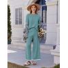 imageEkouaer Lounge Set for Women Travel Outfits 2 Piece Sets Short Sleeve Sweater Top Wide Leg Long Pants LoungewearDark Peacock Blue