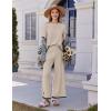 imageEkouaer Lounge Set for Women Travel Outfits 2 Piece Sets Short Sleeve Sweater Top Wide Leg Long Pants LoungewearMoon Gray