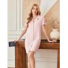 imageEkouaer Nightgowns for Women Button Down Night Gowns Short Sleeve Sleep Shirts V Neck Night Shirts Soft SleepwearPink
