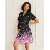 imageEkouaer Nightgowns for Women Button Down Night Gowns Short Sleeve Sleep Shirts V Neck Night Shirts Soft SleepwearPink Blossoms