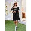 imageEkouaer Nightgowns for Women Short Sleeve Sleep Shirt V Neck Night Gown Ribbed Night Shirts Sleepwear SXXXLBlack2