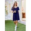 imageEkouaer Nightgowns for Women Short Sleeve Sleep Shirt V Neck Night Gown Ribbed Night Shirts Sleepwear SXXXLBlue2
