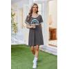 imageEkouaer Nightgowns for Women Short Sleeve Sleep Shirt V Neck Night Gown Ribbed Night Shirts Sleepwear SXXXLDark Grey