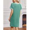 imageEkouaer Nightgowns for Women Short Sleeve Sleep Shirt V Neck Night Gown Ribbed Night Shirts Sleepwear SXXXLGreen