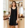 imageEkouaer Nightgowns for Women Tank Sleep Shirts Sleeveless Sleep Dress with Pockets Wide Strap NightshirtsBlack