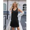 imageEkouaer Nightgowns for Women Tank Sleep Shirts Sleeveless Sleep Dress with Pockets Wide Strap NightshirtsBlack