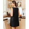 imageEkouaer Nightgowns for Women Tank Sleep Shirts Sleeveless Sleep Dress with Pockets Wide Strap NightshirtsBlack