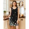 imageEkouaer Nightgowns for Women Tank Sleep Shirts Sleeveless Sleep Dress with Pockets Wide Strap NightshirtsBlack Butterfly