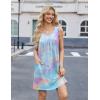 imageEkouaer Nightgowns for Women Tank Sleep Shirts Sleeveless Sleep Dress with Pockets Wide Strap NightshirtsBlue Tie Dye