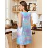 imageEkouaer Nightgowns for Women Tank Sleep Shirts Sleeveless Sleep Dress with Pockets Wide Strap NightshirtsBlue Tie Dye