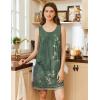 imageEkouaer Nightgowns for Women Tank Sleep Shirts Sleeveless Sleep Dress with Pockets Wide Strap NightshirtsGreen Floral