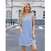 imageEkouaer Nightgowns for Women Tank Sleep Shirts Sleeveless Sleep Dress with Pockets Wide Strap NightshirtsLight Blue