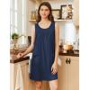 imageEkouaer Nightgowns for Women Tank Sleep Shirts Sleeveless Sleep Dress with Pockets Wide Strap NightshirtsNavy Blue