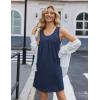 imageEkouaer Nightgowns for Women Tank Sleep Shirts Sleeveless Sleep Dress with Pockets Wide Strap NightshirtsNavy Blue