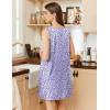 imageEkouaer Nightgowns for Women Tank Sleep Shirts Sleeveless Sleep Dress with Pockets Wide Strap NightshirtsPurple Floral