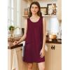 imageEkouaer Nightgowns for Women Tank Sleep Shirts Sleeveless Sleep Dress with Pockets Wide Strap NightshirtsWine Red
