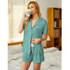 imageEkouaer Pajamas Set for Women Short Sleeve Sleepwear Button Down Pjs Soft 2 Piece Lounge SetsAqua Green