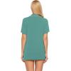 imageEkouaer Pajamas Set for Women Short Sleeve Sleepwear Button Down Pjs Soft 2 Piece Lounge SetsAqua Green