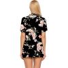 imageEkouaer Pajamas Set for Women Short Sleeve Sleepwear Button Down Pjs Soft 2 Piece Lounge SetsBlack Floral