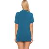 imageEkouaer Pajamas Set for Women Short Sleeve Sleepwear Button Down Pjs Soft 2 Piece Lounge SetsBlue Green