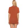 imageEkouaer Pajamas Set for Women Short Sleeve Sleepwear Button Down Pjs Soft 2 Piece Lounge SetsCaramel