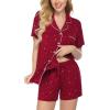 imageEkouaer Pajamas Set for Women Short Sleeve Sleepwear Button Down Pjs Soft 2 Piece Lounge SetsChristmas Tree