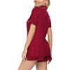 imageEkouaer Pajamas Set for Women Short Sleeve Sleepwear Button Down Pjs Soft 2 Piece Lounge SetsChristmas Tree