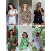imageEkouaer Pajamas Set for Women Short Sleeve Sleepwear Button Down Pjs Soft 2 Piece Lounge SetsChristmas Tree