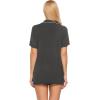imageEkouaer Pajamas Set for Women Short Sleeve Sleepwear Button Down Pjs Soft 2 Piece Lounge SetsDeep Flower Gray