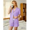 imageEkouaer Pajamas Set for Women Short Sleeve Sleepwear Button Down Pjs Soft 2 Piece Lounge SetsLavender