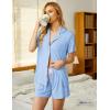 imageEkouaer Pajamas Set for Women Short Sleeve Sleepwear Button Down Pjs Soft 2 Piece Lounge SetsLight Sky Blue
