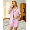 imageEkouaer Pajamas Set for Women Short Sleeve Sleepwear Button Down Pjs Soft 2 Piece Lounge SetsMisty Rose