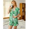 imageEkouaer Pajamas Set for Women Short Sleeve Sleepwear Button Down Pjs Soft 2 Piece Lounge SetsPink Leaves