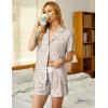 imageEkouaer Pajamas Set for Women Short Sleeve Sleepwear Button Down Pjs Soft 2 Piece Lounge SetsPink Leopard