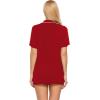 imageEkouaer Pajamas Set for Women Short Sleeve Sleepwear Button Down Pjs Soft 2 Piece Lounge SetsRed