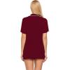 imageEkouaer Pajamas Set for Women Short Sleeve Sleepwear Button Down Pjs Soft 2 Piece Lounge SetsWine Red