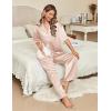 imageEkouaer Silk Satin Pajamas Set Women Short Sleeve Pj Sets Button Down Sleepwear 2 Piece Soft Loungewear SXXLChampagne