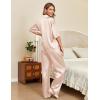 imageEkouaer Silk Satin Pajamas Set Women Short Sleeve Pj Sets Button Down Sleepwear 2 Piece Soft Loungewear SXXLChampagne