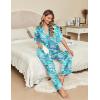imageEkouaer Silk Satin Pajamas Set Women Short Sleeve Pj Sets Button Down Sleepwear 2 Piece Soft Loungewear SXXLFlamingo