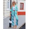 imageEkouaer Silk Satin Pajamas Set Women Short Sleeve Pj Sets Button Down Sleepwear 2 Piece Soft Loungewear SXXLFlamingo