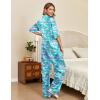 imageEkouaer Silk Satin Pajamas Set Women Short Sleeve Pj Sets Button Down Sleepwear 2 Piece Soft Loungewear SXXLFlamingo