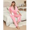 imageEkouaer Silk Satin Pajamas Set Women Short Sleeve Pj Sets Button Down Sleepwear 2 Piece Soft Loungewear SXXLLight Pink