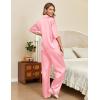imageEkouaer Silk Satin Pajamas Set Women Short Sleeve Pj Sets Button Down Sleepwear 2 Piece Soft Loungewear SXXLLight Pink