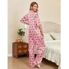 imageEkouaer Silk Satin Pajamas Set Women Short Sleeve Pj Sets Button Down Sleepwear 2 Piece Soft Loungewear SXXLPink Cheetah