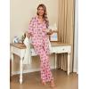 imageEkouaer Silk Satin Pajamas Set Women Short Sleeve Pj Sets Button Down Sleepwear 2 Piece Soft Loungewear SXXLPink Cheetah